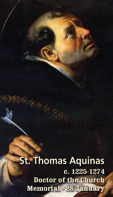 St. Thomas Aquinas Prayer Card-PATRON OF STUDENTS & SCHOOLS